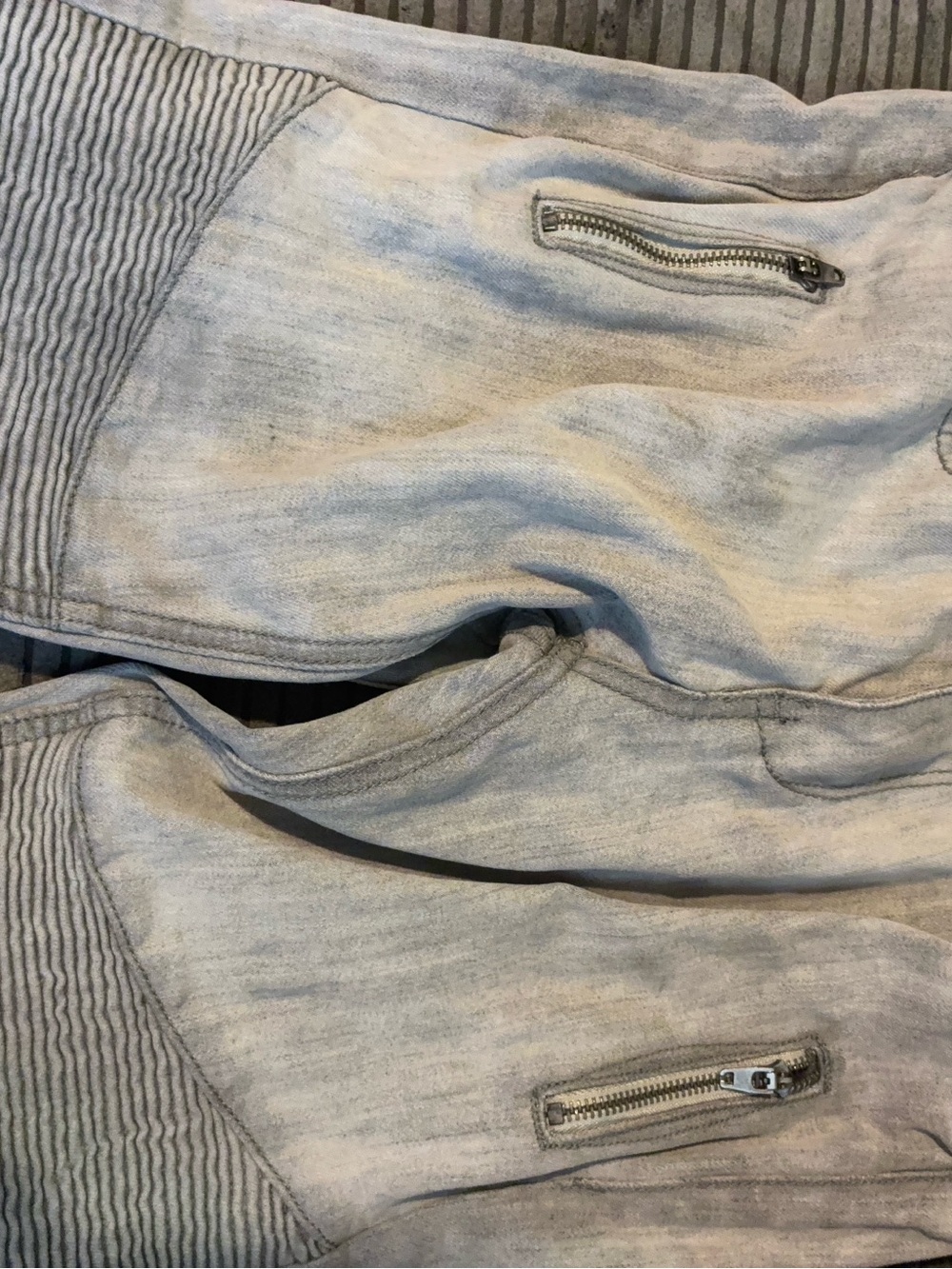Light Gray Women's Moto Jeans - Picture 8 of 8